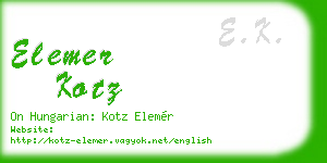 elemer kotz business card